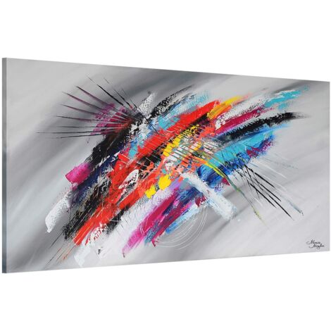 Monica Mirafiori  Dipinto a mano al 100%  Quadro multicolore 140x70 cm  Dipinto a mano  Pittura acrilica  Quadro acrilico di grandi dimensioni  Arte moderna  Stampe artistiche (1/5)