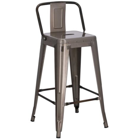 Sgabello basso Paris Back 66cm metallizzato (1/5)