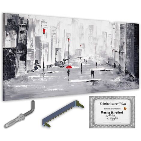 Monica Mirafiori I 100% DIPINTO A MANO I Quadro Piove I 140x70cm  Quadro dipinto a mano  Quadro acrilico  Quadro acrilico molto grande I Arte moderna I Quadri d'arte (1/5)