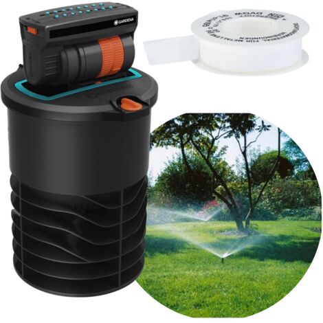 Irrigatore da giardino a scomparsa Gardena OS 140/8220 + nastro sigillante in PTFE