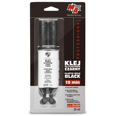 Colla per saldatura plastica, 10 minuti, nera, 25 ml