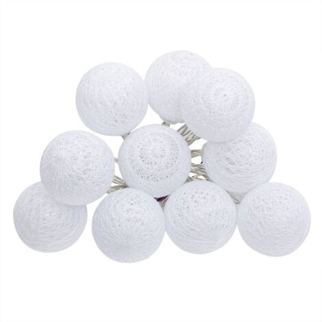 Ghirlanda LED 10 palline bianche a batteria L165cm - Atmosphera créateur d'intérieur
