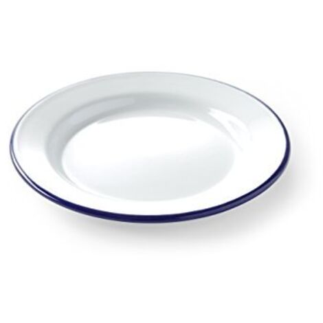 Piatto smaltato bianco, diametro 200mm, Hendi 621226