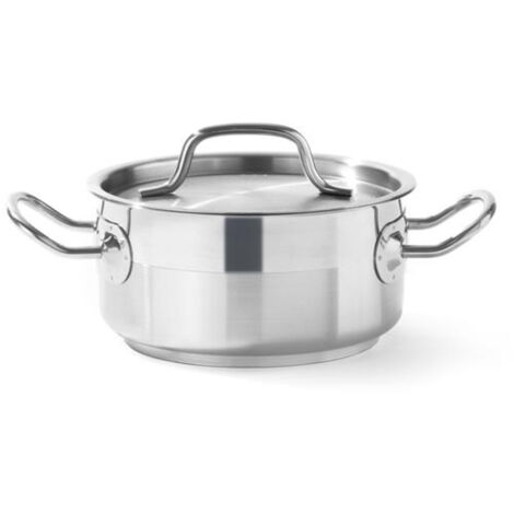 Pentola bassa Profi Line con coperchio 4,8 l diametro 240 x 105 h - Hendi 830406