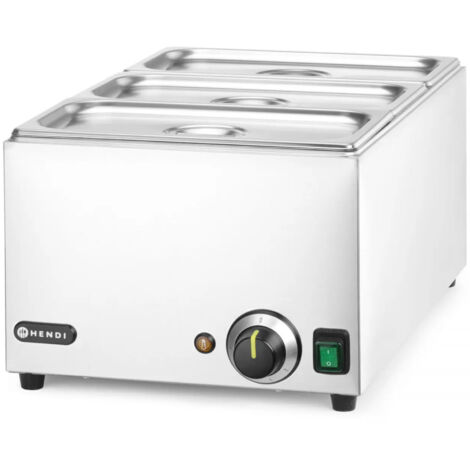 Scaldavivande a bagnomaria 3x GN 1/3 100 mm con coperchi 1000 W