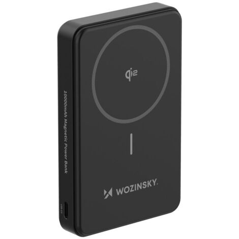 Power bank magnetico Qi2 da 10000 mAh con USB-A, USB-C e supporto PD da 22,5 W - Nero (1/5)