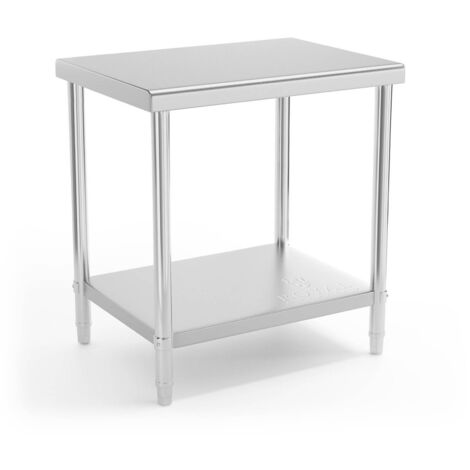 Tavolo, piano di lavoro centrale in acciaio con ripiano 80 x 60 cm (1/6)
