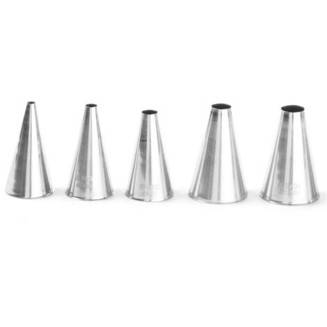 Beccucci conici per sac à poche per decorare, ACCIAIO, 2-10mm, 5 pz. - Hendi 551691