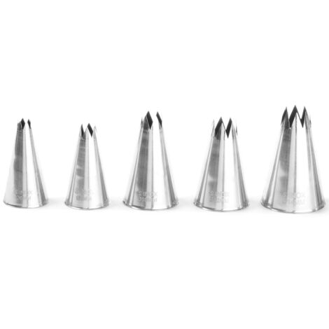 Punte decorative per manicotti per coni di pasta, ondulati, set da 5 - Hendi 551790