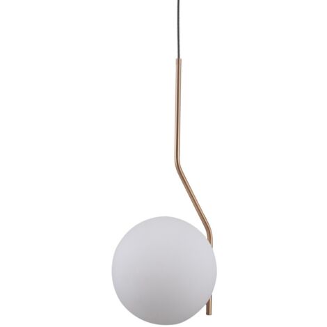 Italux Carimi - Sospensione Moderna a Sospensione Miele Ottone 1 Luce con Paralume Bianco, E27 (1/4)