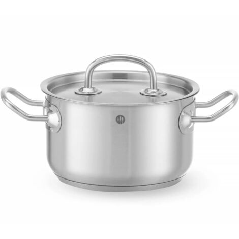 Pentola media Kitchen Line con coperchio 1,9 l diametro 160 x 95 mm - Hendi 836101