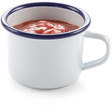Tazza smaltata con manico, bianca, 120 ml, Hendi 621318