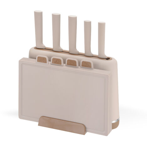 Set di coltelli con taglieri da cucina su supporto BEIGE MAESTRO MR-1412-BG