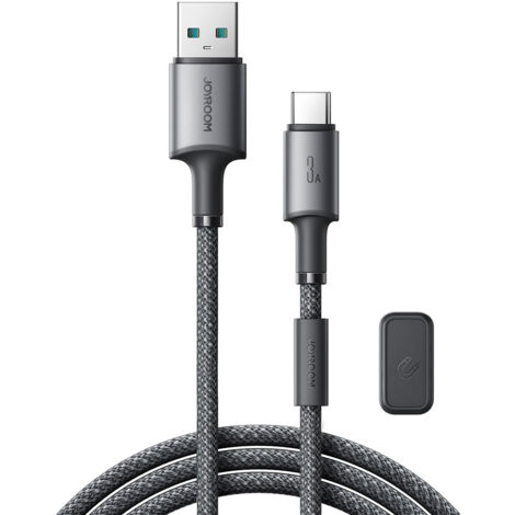 Cavo da USB-A a USB-C con organizer e supporto magnetico da 1,2 m - grigio (1/5)