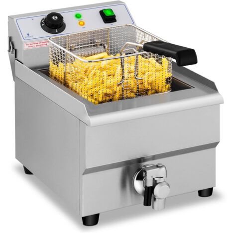Friggitrice elettrica con rubinetto, 230 V, 3500 W, 16 L