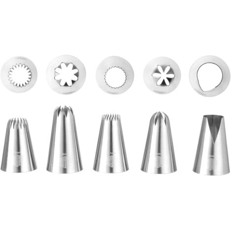 Beccucci per decorare torte e pasticcini FIORI E PETALI - set da 5 - HENDI 551202