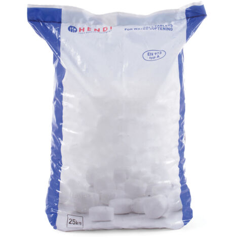 Pastiglie di sale NaCl per la disincrostazione del depuratore d'acqua 25Kg - Hendi 231265