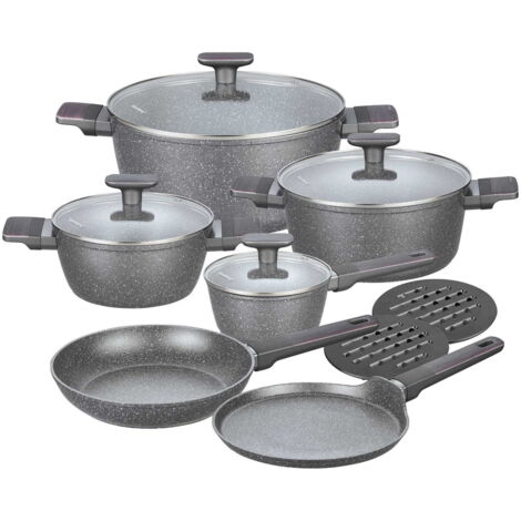 KLAUSBERG KB-7832 Set di pentole da 12 pezzi con rivestimento antiaderente in marmo