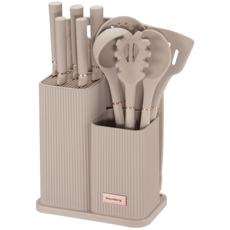 Set di coltelli da cucina in un ceppo con utensili da cucina e tagliere, 12 pezzi, KLAUSBERG KB-7935