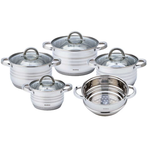 Set di pentole in acciaio 9 pezzi 2,1/2,9/3,9/5,0L KLAUSBERG KB-7695 (1/5)