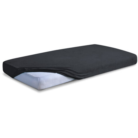 Lenzuolo in spugna premium con elastico 110x190, 120x200x20, nero48, opaco (1/5)