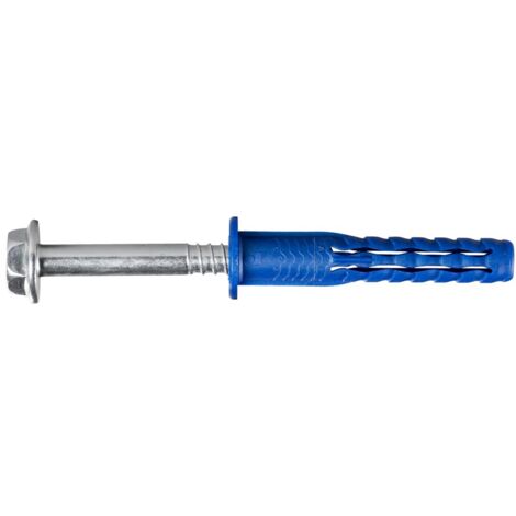 Tassello per telaio FFS - poliammide, zona di dilatazione corta, con collare 10x50 mm, vite a testa esagonale, confezione da 50 pezzi. (1/5)