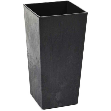 Vaso da fiori in cemento nero Porto h46x25x25 cm