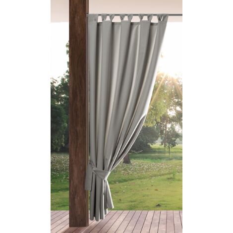 Eurofirany GARDEN Tenda de Esterni con Passanti - 1 Pezzo. Tende impermeabili per Terazze, Tenda per Gazebo Pergolata Patio Balcone, Protezione Solare e Privacy, 155x240 cm, Grigio Chiaro