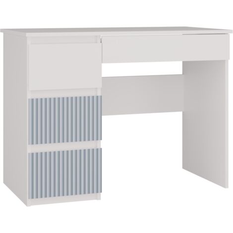 SCRIVANIA MODERNA PER BAMBINI MIJAS ARTESO SINISTRA COLORE BIANCO BLU 4 CASSETTI