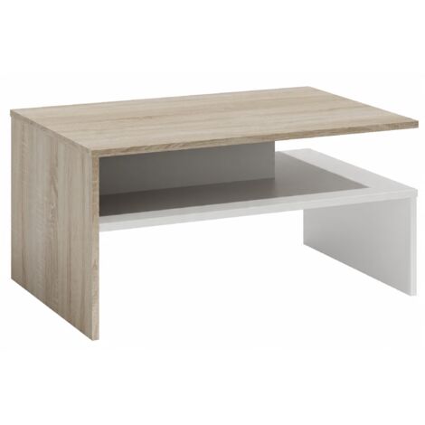 Tavolino OLA, soggiorno, Sonoma, bianco, 100x48x5 (1/4)