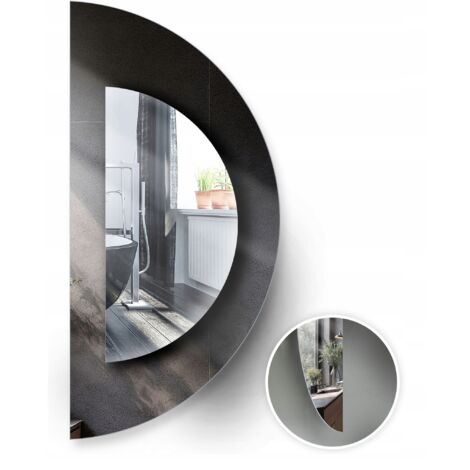 SPECCHIO SEMI-CIRCOLARE DIAMETRO 120x60 CM CON LATI BISELLATI CLASSICO SENZA CORNICE