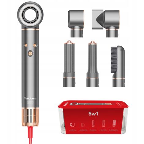 Asciugacapelli WEBBER HD4 5 in 1 da 1300 W con IONIZZAZIONE e regolazione a 5 vie