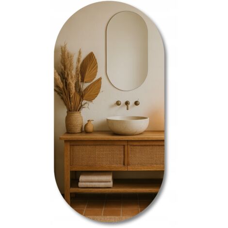 Specchio ovale classico 60x90 argento forma irregolare Aria