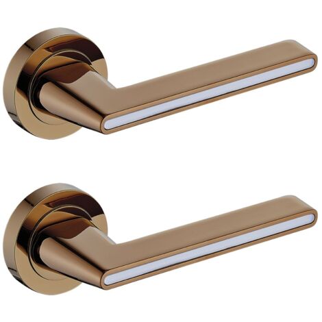 Maniglia per porta Elika oro rosa bianco tondo ZN-AL Premium Modern