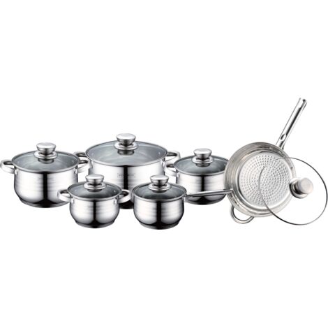 Royalty Line RL-1231 Set di pentole in acciaio inox da 12 pezzi