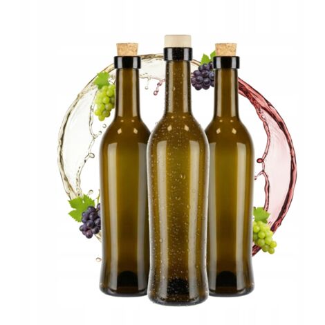 10 bottiglie di vetro TOSCANA da 500 ml per VINO, LIQUORI, ALCOOL, OLIO D'OLIVA, SCIROPPO