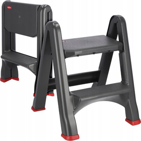 Curver 155160 Sgabello pieghevole Antracite, Rosso 3.22 kg