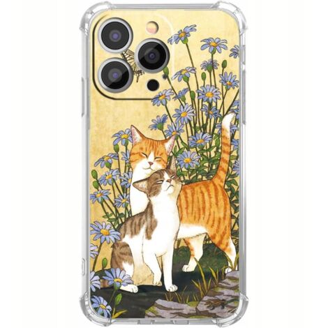 Custodia generica Vase - Gatto e fiore per iPhone 12 (1/4)
