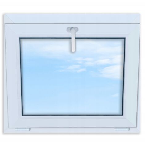 Finestra in PVC bianco, basculante, 80x70, 800x700, doppi vetri, a vasistas, nuove finestre