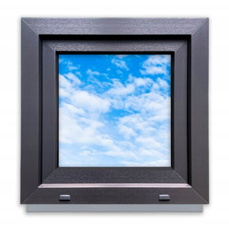 Finestra in PVC ANTRACITE 60x60 SINISTRA, NUOVA 600x600 mm anta-ribalta, doppio vetro