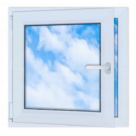 Finestra in PVC bianca 70x70 SINISTRA, nuova anta-ribalta RU doppio vetro 700x700 mm