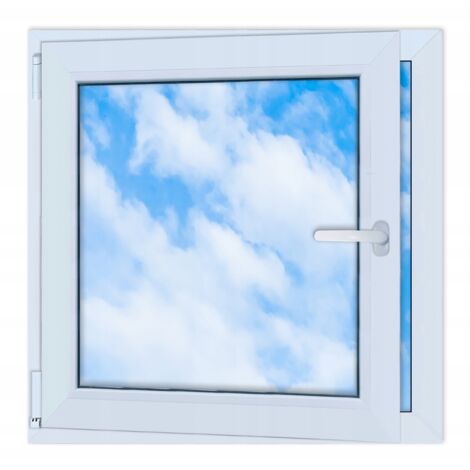 Finestra in PVC bianca 80x80 SINISTRA, nuova anta-ribalta doppio vetro 800x800 mm RU