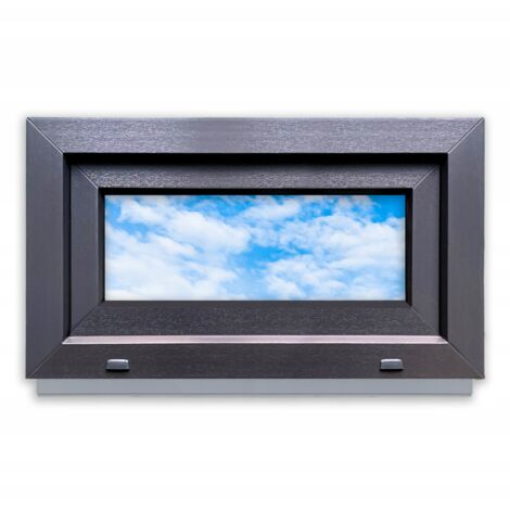Finestra in PVC ANTRACITE 70x40 SINISTRA, NUOVA 700x400 mm anta-ribalta, doppio vetro