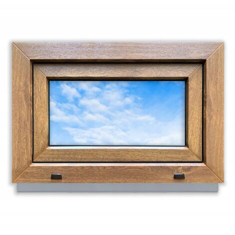 Finestra in PVC Golden Oak 70x40 SINISTRA nuova 700x400 mm anta-ribalta doppio vetro