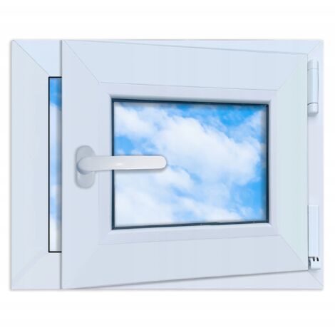 Finestra in PVC bianca 50x40 destra, nuova 500x400 mm anta-ribalta doppio vetro RU