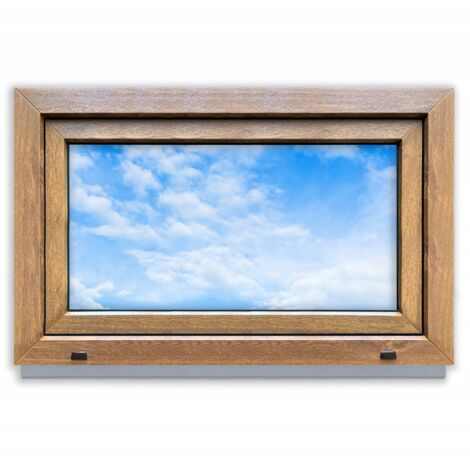 Finestra in PVC Golden Oak, basculante, 85x50cm, nuova, 850x500 mm, doppio vetro, basculante