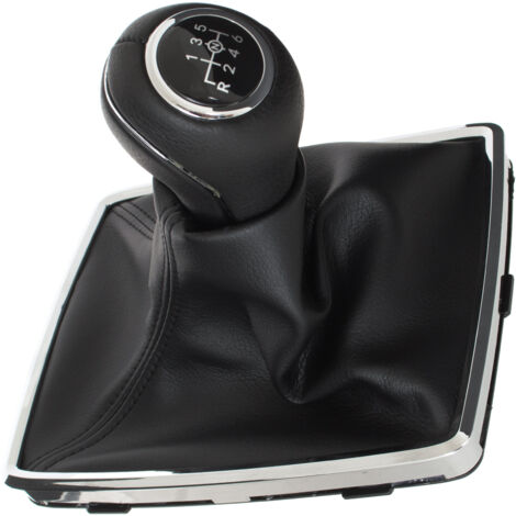Mercedes W204 Classe C 07-14 Pomello del cambio NERO + cuffia NERA con cornice CROMATA SCHEMA A 6 MARCE