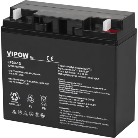 Batteria al gel Vipow 12V 20Ah per UPS