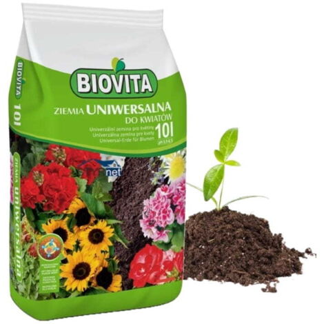 Terriccio universale pH 5,5-6,5 per fiori da giardino 10l