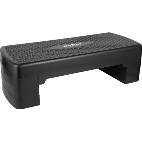 Step per aerobica e fitness a 3 livelli, 68 cm, nero, modello Rebel stepper platform.